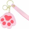 TUCEWP Cat Paw Coin Purse Keychain Pink Silicone Keychain Wallet With Zipper Kawaii 3D Cartoon Cat Key Chain Cute Coin Pouch Keyring Backpack Key Chains Rubber Key Holder For Women Teen Girls | Coin Purses & Pouches