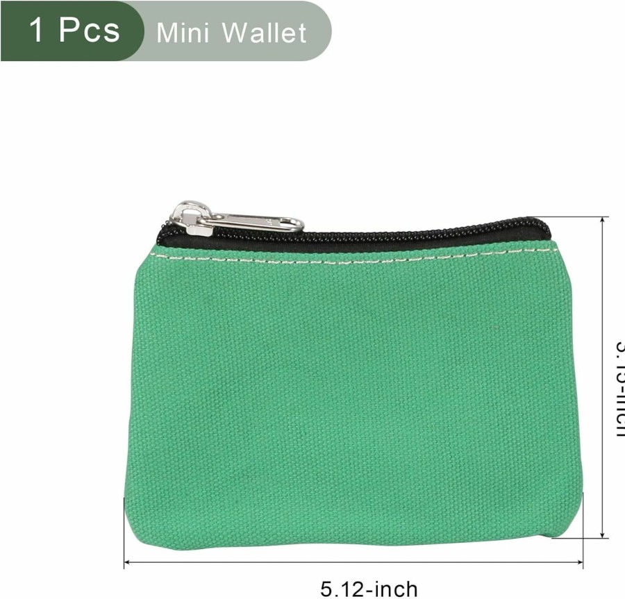 YOKIVE Yokive Zipper Coin Purse Pouch, Canvas Mini Pouch Wallet Coin Purse With Zipper, Small Portable, Great For Men Women (Green, 3 X 5-Inch) | Coin Purses & Pouches