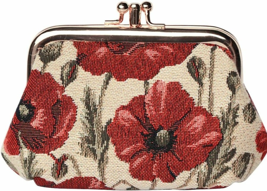 Signare Signare Tapestry Double Pocket Change Pouch Kiss Lock Coin Purse For Women | Coin Purses & Pouches