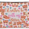 WZMPA Wzmpa Funny Otter Cosmetic Bag Otter Lover Gifts I'D Rather Be With My Otter Makeup Zipper Pouch Bag Sea Otter Merchandise (Rather Otter) | Coin Purses & Pouches