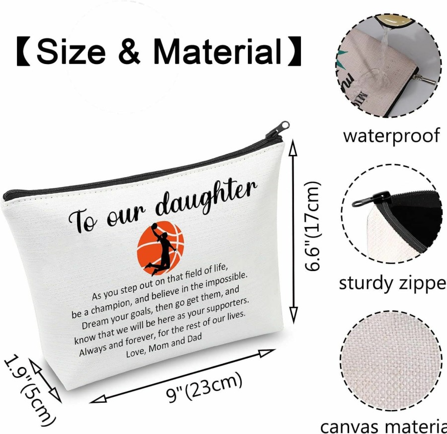 VAMSII Vamsii Basketball Gift To My Daughter Makeup Bag Basketball Player Gift Daughter Survival Kit From Mom Dad Basketball Themed Gift (Basketball Daughter Bag) | Coin Purses & Pouches