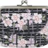 NOREN Vintage Floral Kiss Lock Coin Change Wallet Purses (Retro Flower - Line Blue) / Made In Japan Pouch For Women | Coin Purses & Pouches