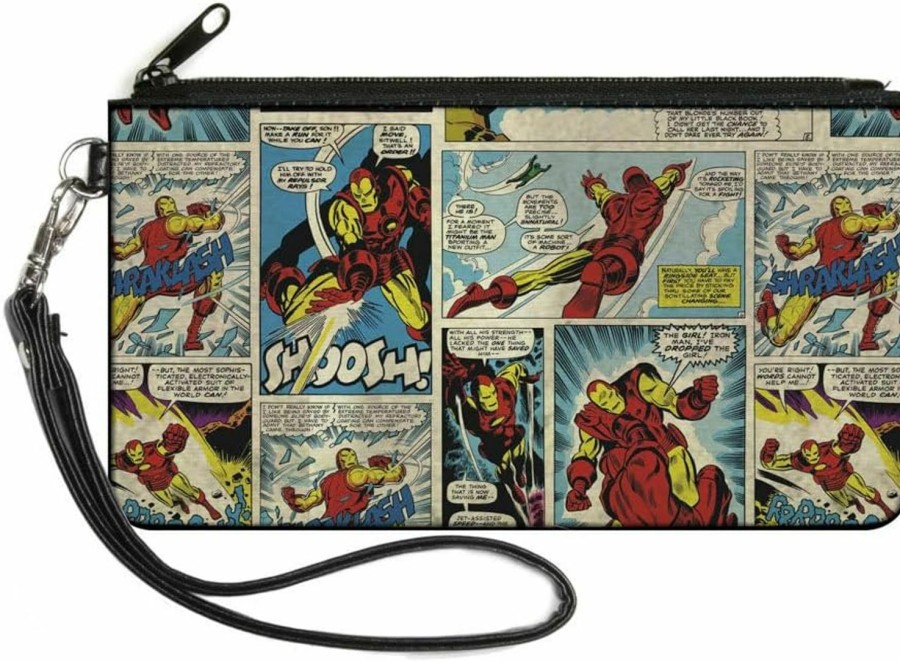 Buckle-Down Buckle-Down Buckle-Down Zip Wallet Iron Man Large Accessory, Iron Man, 8" X 5" | Coin Purses & Pouches