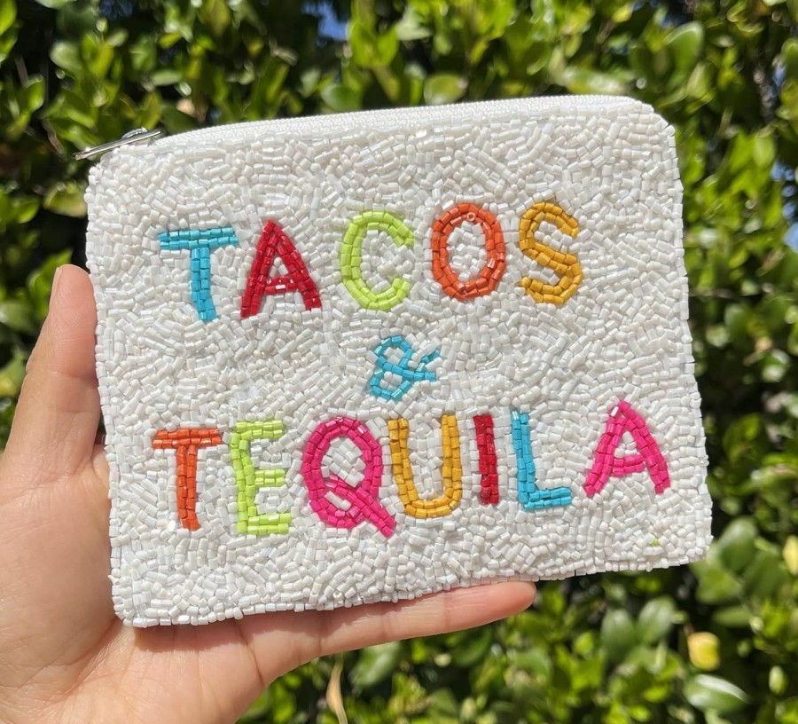 Generic Tacos And Tequila Coin Purse Pouch, Coin Purse Pouch, Beaded Coin Purse, Cute Coin Purse, Beaded Purse, Summer Coin Purse, Best Friend Gift, Pouches, Boho Bags, Wallets For Her | Coin Purses & Pouches