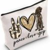 WZMPA Wzmpa German Shorthaired Pointer Cosmetic Makeup Bag Gsp Dog Gifts Peace Love Gsp Zipper Pouch Bag For Women Girls (Peace Gsp) | Coin Purses & Pouches