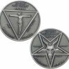 QUEAMBLER Lucifer Pentecostal Coin Satan Coin Collection Costume Accessories Cosplay Zinc Alloy Props For Men Women Halloween Masquerade Christmas Gift | Coin Purses & Pouches