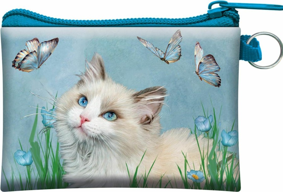 3D LiveLife 3D Livelife Coin Purse - Ragdoll & Butterflies From Deluxebase. Lenticular 3D Cat Purse. Cash, Coin And Card Holder With Secure Zipper Featuring Artwork Licensed From Renowned Carol Cavalaris | Coin Purses & Pouches