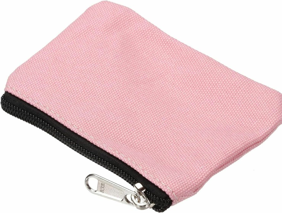 YOKIVE Yokive Zipper Coin Purse Pouch, Canvas Mini Pouch Wallet Coin Purse With Zipper, Small Portable, Great For Men Women (Pink, 3 X 5-Inch) | Coin Purses & Pouches