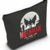 MNIGIU Mnigiu Mothman Cosmetic Bag Cryptid Lover Gift Monster Spooky Weird Gift (Li-Lr-Lu Black Bag) | Coin Purses & Pouches