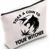 WZMPA Wzmpa Movie Fans Cosmetic Makeup Bag Wolf Inspired Gift Toss A Coin To Your Witcher Zipper Pouch Bag For Women Girls (Toss A Coin) | Coin Purses & Pouches