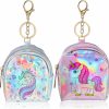 Adorainbow Adorainbow 2Pcs Mini Wallet Unicorn Holographic Coin Purse Zip Around Cute Purse Change Purse With Key Ring Card Case Front Pocket Wallet For Women Girls | Coin Purses & Pouches