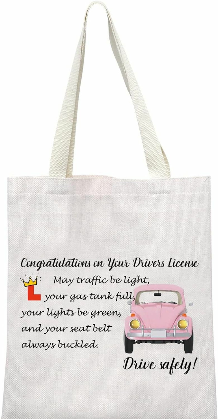 MEIKIUP Meikiup New Driver Makeup Bag Passing Driving Test Gifts For Women Girl Birthdays Gift For Daughter Driver Travel Bag (Driving Test Tote Bag) | Coin Purses & Pouches