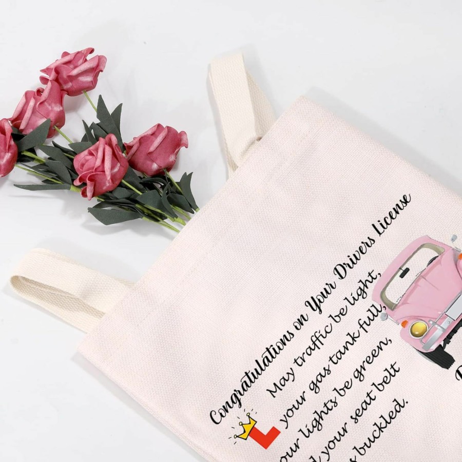 MEIKIUP Meikiup New Driver Makeup Bag Passing Driving Test Gifts For Women Girl Birthdays Gift For Daughter Driver Travel Bag (Driving Test Tote Bag) | Coin Purses & Pouches