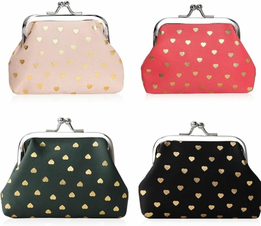 Oyachic Oyachic 6 Packs Small Coin Purse With Clasp Polka Dot Change Pouch Portable Wallet Kiss-Lock Money Bag Cute Clutch Handbags For Women | Coin Purses & Pouches