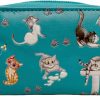 Shag Wear Shag Wear Playful Cats Coin Purse For Women And Teen Girls Vegan Faux Leather Teal | Coin Purses & Pouches