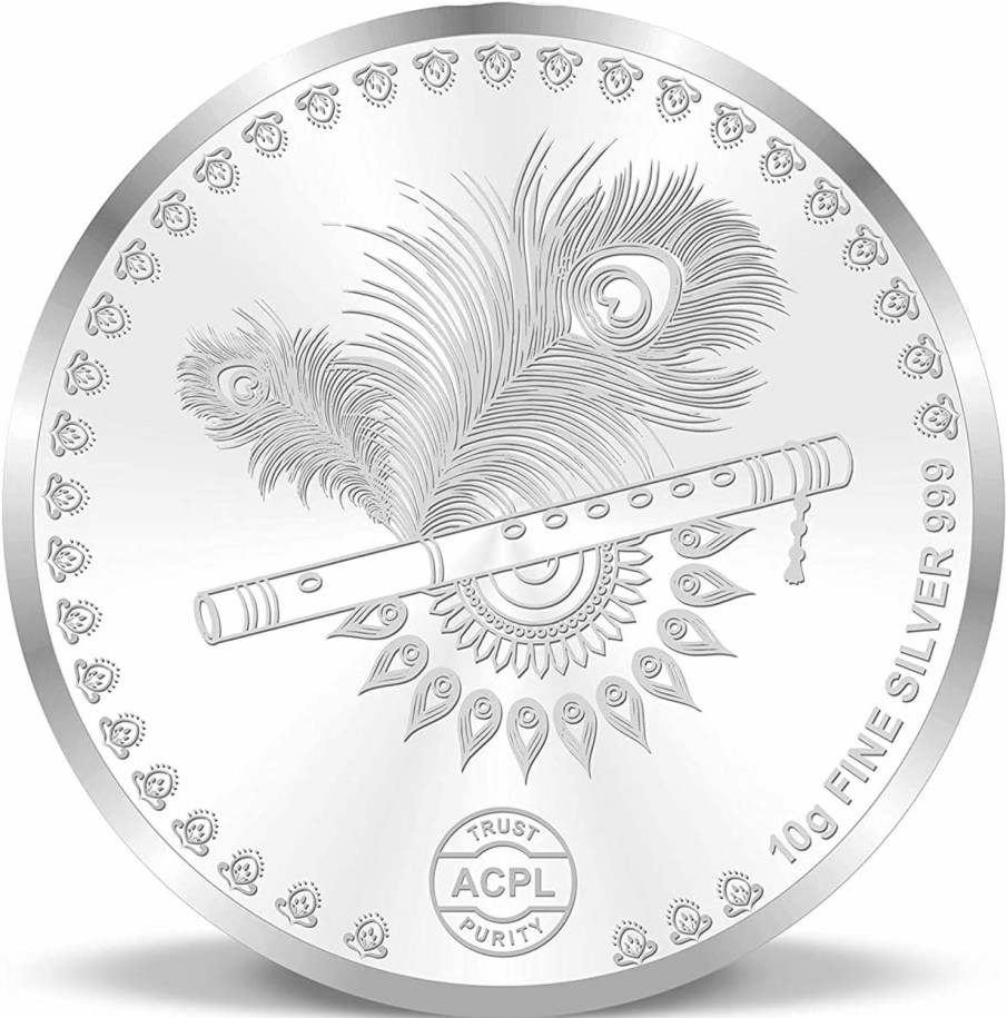 Generic Radha Krishna Diwali Dhanteras Radhe Karishna Coin Silver Multi-Color Coin10 G Silver Coin | Coin Purses & Pouches