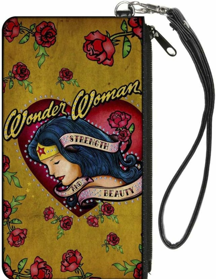 Buckle-Down Buckle-Down Buckle-Down Zip Wallet Wonder Woman Large Accessory, Wonder Woman, 8" X 5" | Coin Purses & Pouches