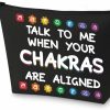 WZMPA Wzmpa Yoga Chakras Makeup Bag Yoga Spiritual Gifts Talk To Me When Your Chakras Are Aligned Cosmetic Zipper Pouch Bag For Yoga Lover (Talk To Me Chakras) | Coin Purses & Pouches