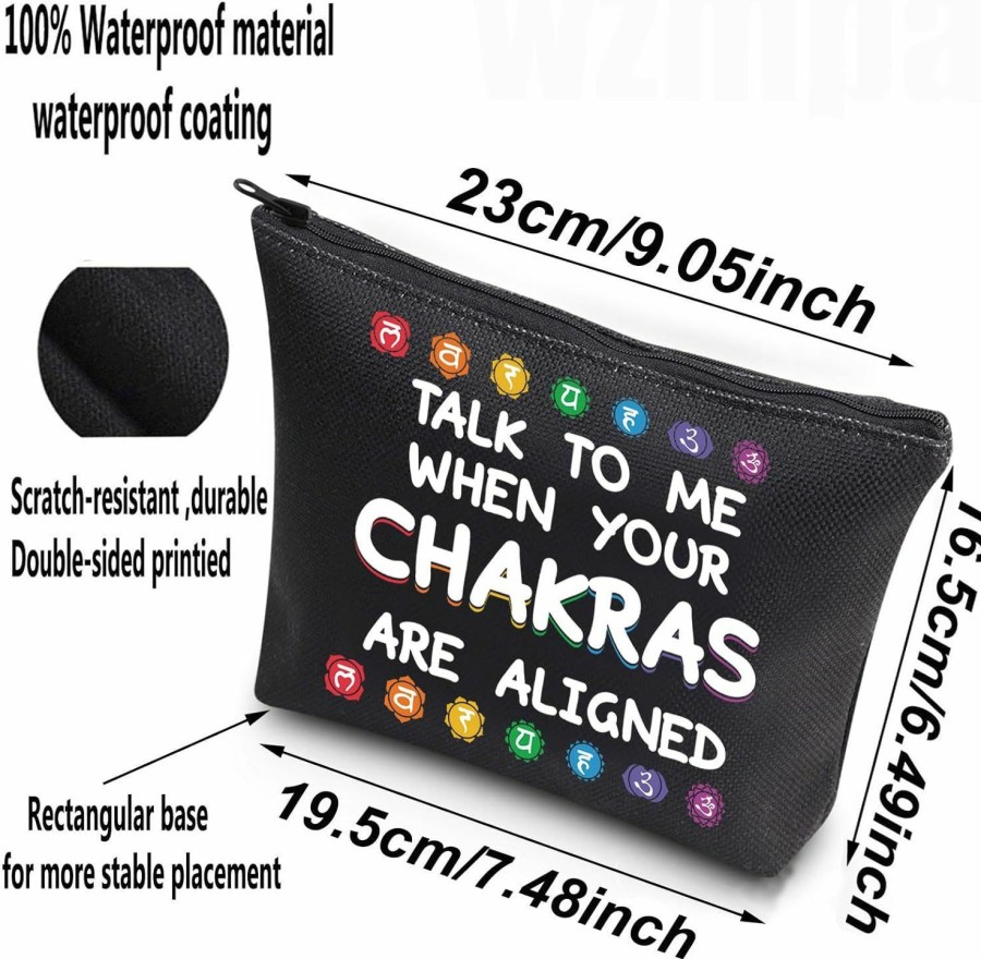 WZMPA Wzmpa Yoga Chakras Makeup Bag Yoga Spiritual Gifts Talk To Me When Your Chakras Are Aligned Cosmetic Zipper Pouch Bag For Yoga Lover (Talk To Me Chakras) | Coin Purses & Pouches