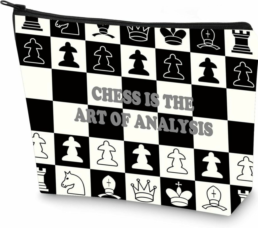 WZMPA Wzmpa Chess Lover Cosmetic Bag Chess Player Gift Chess Is The Art Of Analysis Survival Kit Chess Master Gift (Chess Analysis) | Coin Purses & Pouches