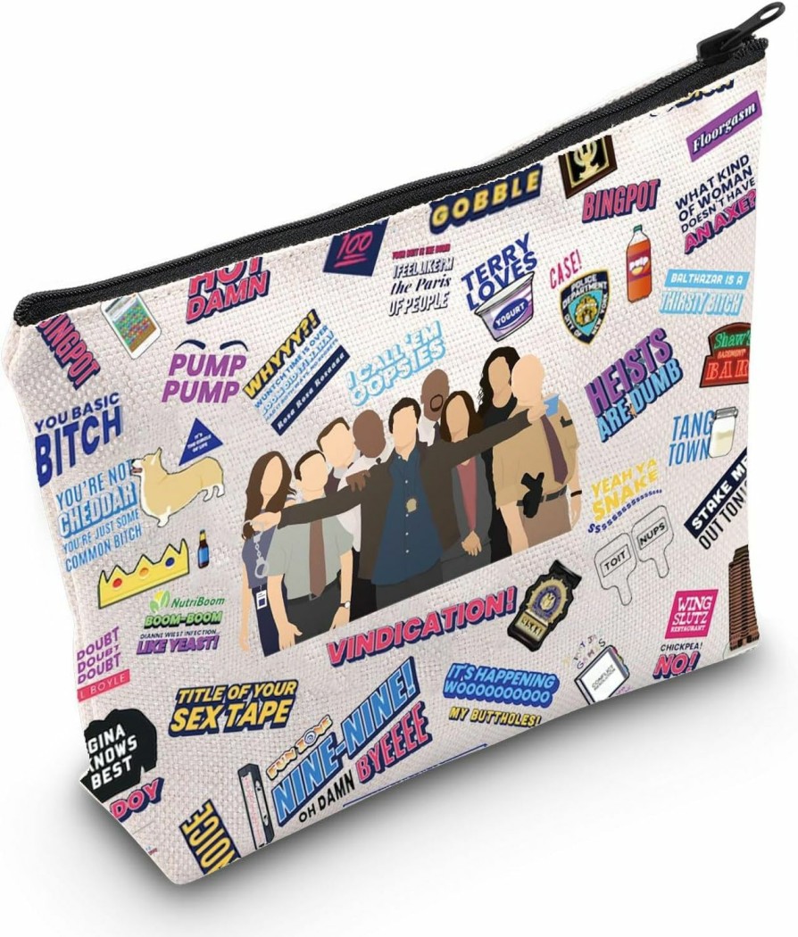 WZMPA Wzmpa Brooklyn 99 Cosmetic Bag Jake & Amy & Schmidt & Gina & Holt Fans Gift Brooklyn 99 Character Makeup Zipper Pouch Bag Brooklyn 99 Merch (Nine-Nine) | Coin Purses & Pouches