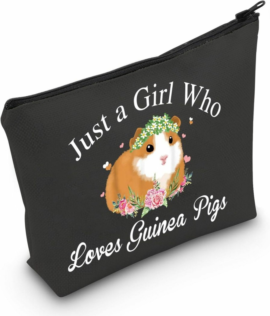 MEIKIUP Meikiup Guinea Pig Cosmetic Bag Guinea Pig Lover Gift Cavy Mom Gift Just A Girl Who Loves Guinea Pigs Makeup Bag Travel Bags (Girl Guinea Pig Tote Bag) | Coin Purses & Pouches