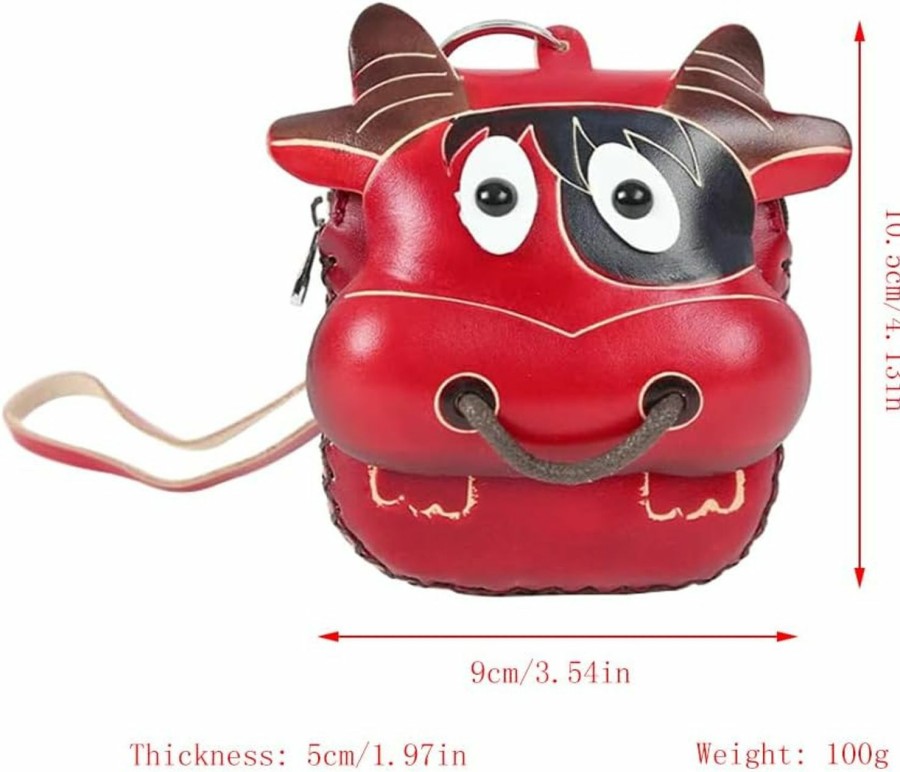 Yzikema Yzikema 1 Pcs Leather Zipper Coin Purse Cute Cow Shaped Wallet, Wrist Bag,Hand Bag,Coin Organizer, Change Holder,Card Case, Mini Leather Zipper Storage Bag For Women | Coin Purses & Pouches