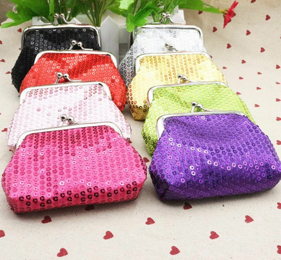 STUDYY Sparkly Coin Purses, Mini Coin Purse Sparkly Bling Coin Purses Sequin For Girl, 6 Pack, 6 Color, Christmas Gift | Coin Purses & Pouches