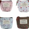 FENICAL 4Pcs Mini Coin Purse For Women Flower Canvas Small Pouches With Zipper Coin Purse Wallet Purse Holder For Women Girls (Random Color) | Coin Purses & Pouches