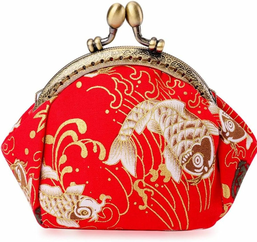 Oyachic Oyachic Carp Coin Purse Change Purse Bulk Women Lucky Small Wallet Vintage Clutch Pouch Bag For Women | Coin Purses & Pouches