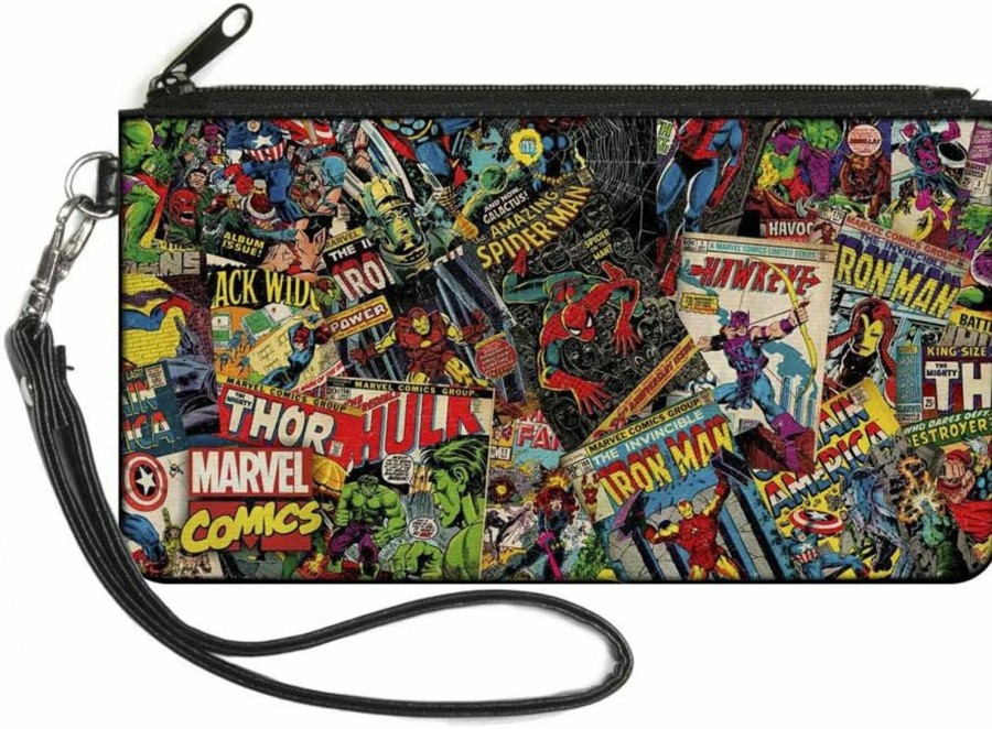 Buckle-Down Buckle-Down Buckle-Down Zip Wallet Marvel Comics Large Accessory, Avengers, 8" X 5" | Coin Purses & Pouches