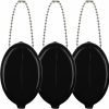 DEEZOMO Deezomo 3 Pieces Rubber Coin Purse, 2 X 3 Inches Oval Squeeze Coin Holders With Chain For Women Men Travel (Max Black/Blue/Red 3 Pack) | Coin Purses & Pouches