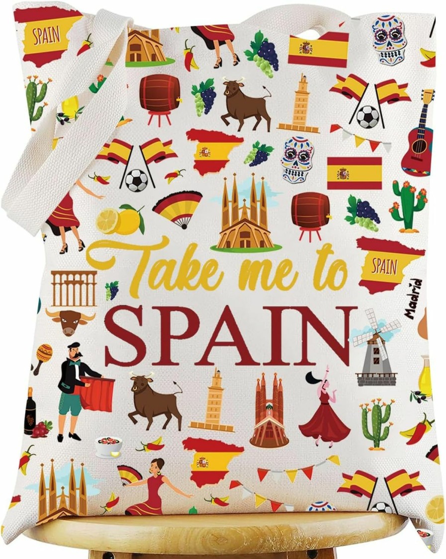 WZMPA Wzmpa Spain Travel Cosmetic Bag Spanish Souvenir Gift Take Me To Spain Zipper Pouch Bag Spain Vacation Gift (Take Spain) | Coin Purses & Pouches