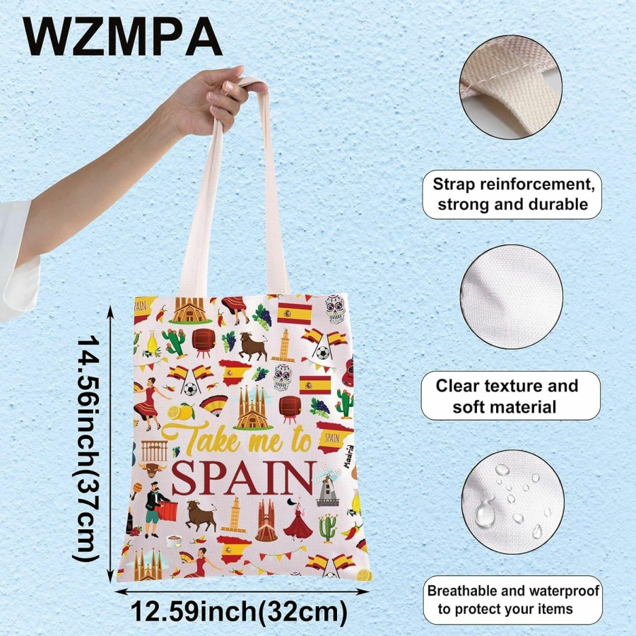 WZMPA Wzmpa Spain Travel Cosmetic Bag Spanish Souvenir Gift Take Me To Spain Zipper Pouch Bag Spain Vacation Gift (Take Spain) | Coin Purses & Pouches