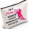 MEIKIUP Meikiup Hockey Player Gifts Field Hockey Makeup Bags Travel Bags Field Hockey Lover Gift Cosmetics Bag (Hockey Goalie Bag) | Coin Purses & Pouches