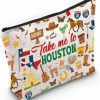 WZMPA Wzmpa Houston Texas Travel Cosmetic Bag Houston Souvenirs Gifts Take Me To Houston Zipper Pouch Bag Houston Vacation Gift (Take Houston) | Coin Purses & Pouches