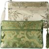 kilofly Kilofly 2 Pc Chinese Silk Brocade 2 Zipper Pocket Tassel Jewelry Bag Gift Pouch | Coin Purses & Pouches