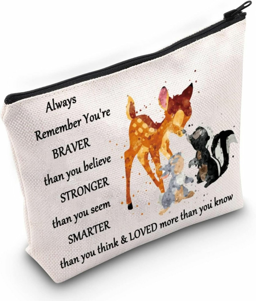 WZMPA Wzmpa Deer Fairy Tales Cosmetic Makeup Bag Movie Fans Gift You Are Braver Stronger Smarter Than You Thinkmakeup Zipper Pouch Bag For Women Girls (Always Bam) | Coin Purses & Pouches