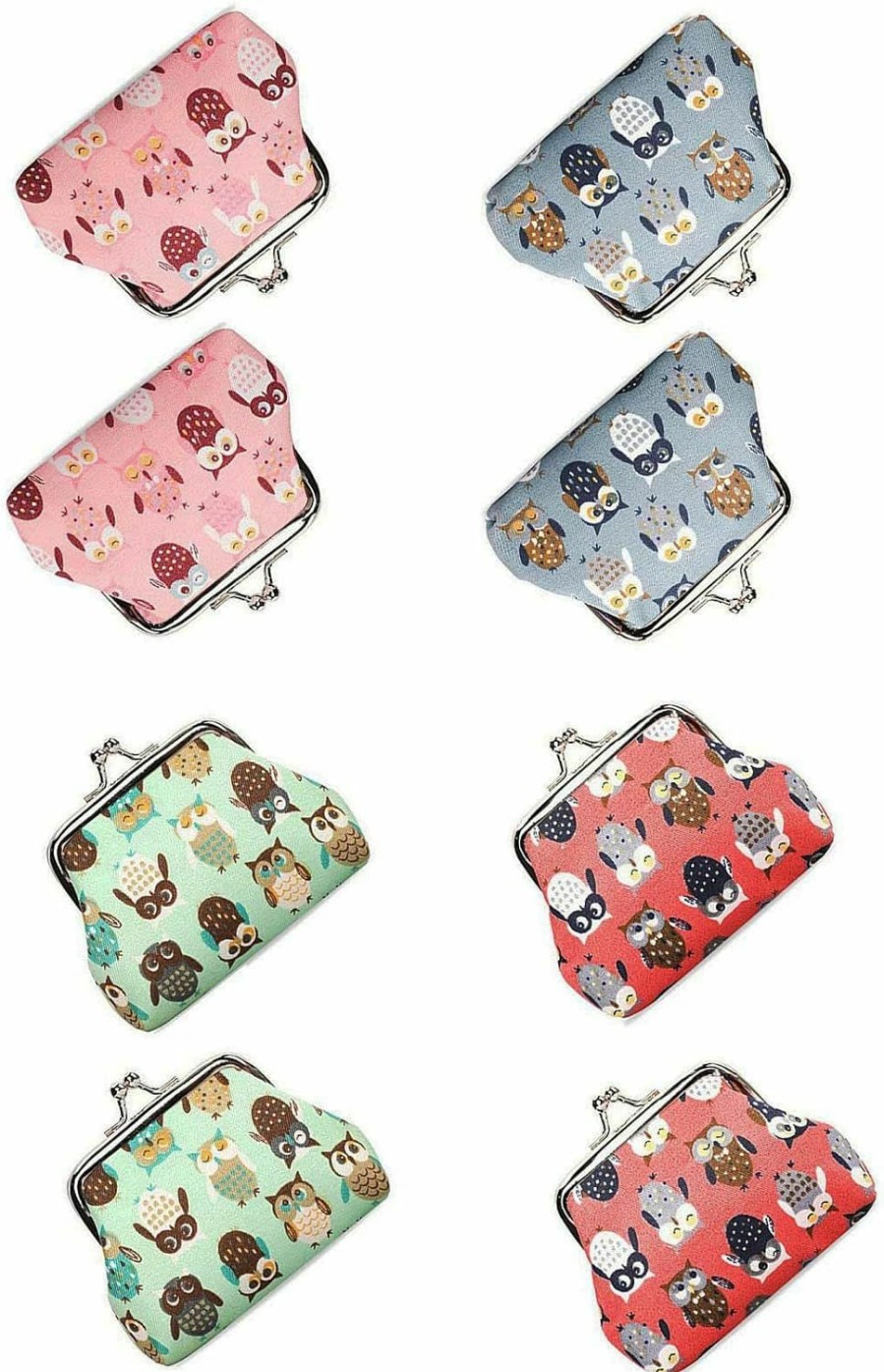 MIAO JIN Miao Jin 8Pcs Small Canvas Floral Coin Purses Gift Bag With Clasp Kiss Lock Change Pouch Mini Coin Wallet Vintage Trinkets Pouch | Coin Purses & Pouches