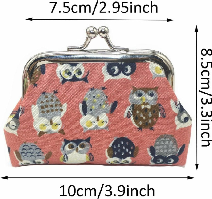 MIAO JIN Miao Jin 8Pcs Small Canvas Floral Coin Purses Gift Bag With Clasp Kiss Lock Change Pouch Mini Coin Wallet Vintage Trinkets Pouch | Coin Purses & Pouches