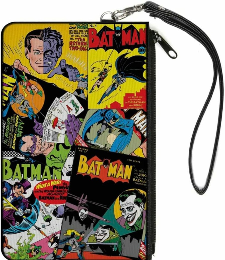 Buckle-Down Buckle-Down Buckle-Down Zip Wallet Batman Large Accessory, Batman, 8" X 5" | Coin Purses & Pouches