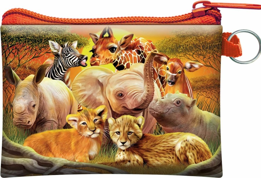 Deluxebase 3D Livelife Coin Purse - Kissing Cousins From Deluxebase. Lenticular 3D Safari Animal Purse. Cash, Coin And Card Holder With Secure Zipper Featuring Artwork Licensed From Renowned Michael Searle | Coin Purses & Pouches