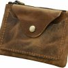 DTSFHTDAL Dtsfhtdal Genuine Leather Coin Purse Pouch - Coin Organizer Purse -Change Holder- Small Wallet With Snap Closure -Leather Zipper Storage Bag For Men And Women | Coin Purses & Pouches