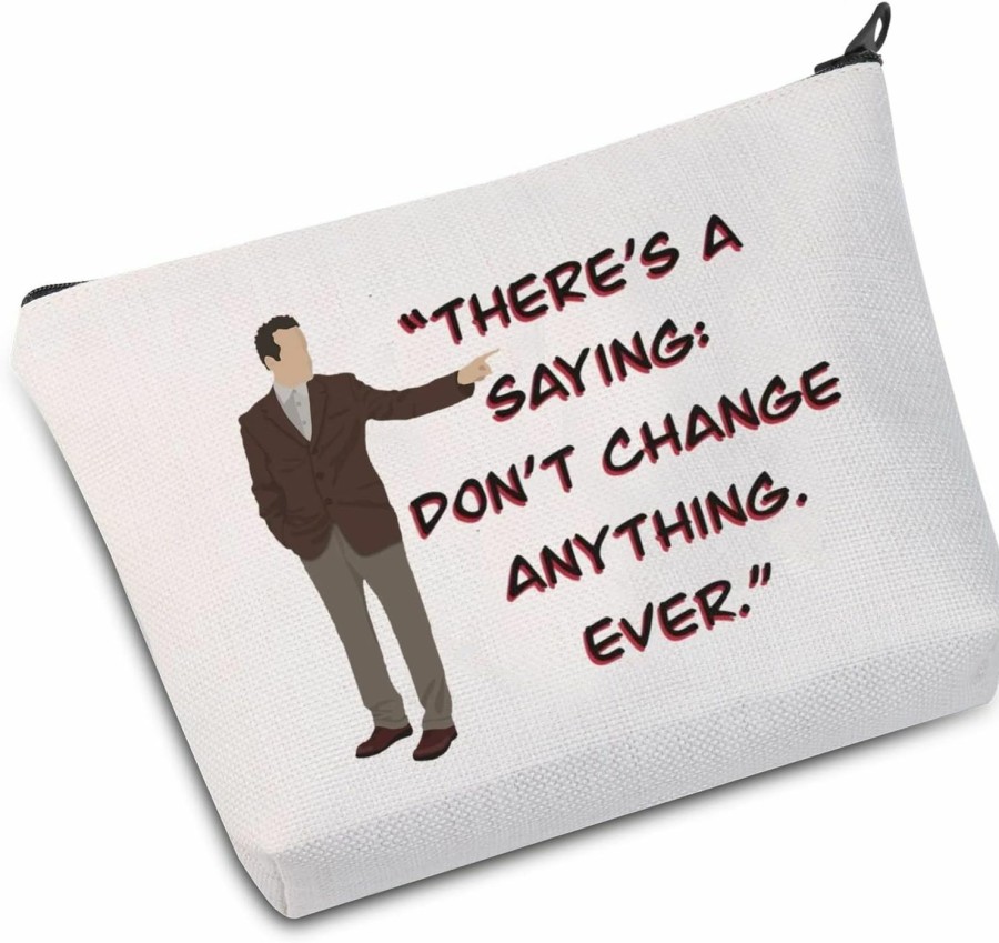 JXGZSO Jxgzso Monk Quote Tv Show Inspired Gift There'S A Saying Don'T Change Anything Ever Cosmetics Bag (Change Anything Bag) | Coin Purses & Pouches