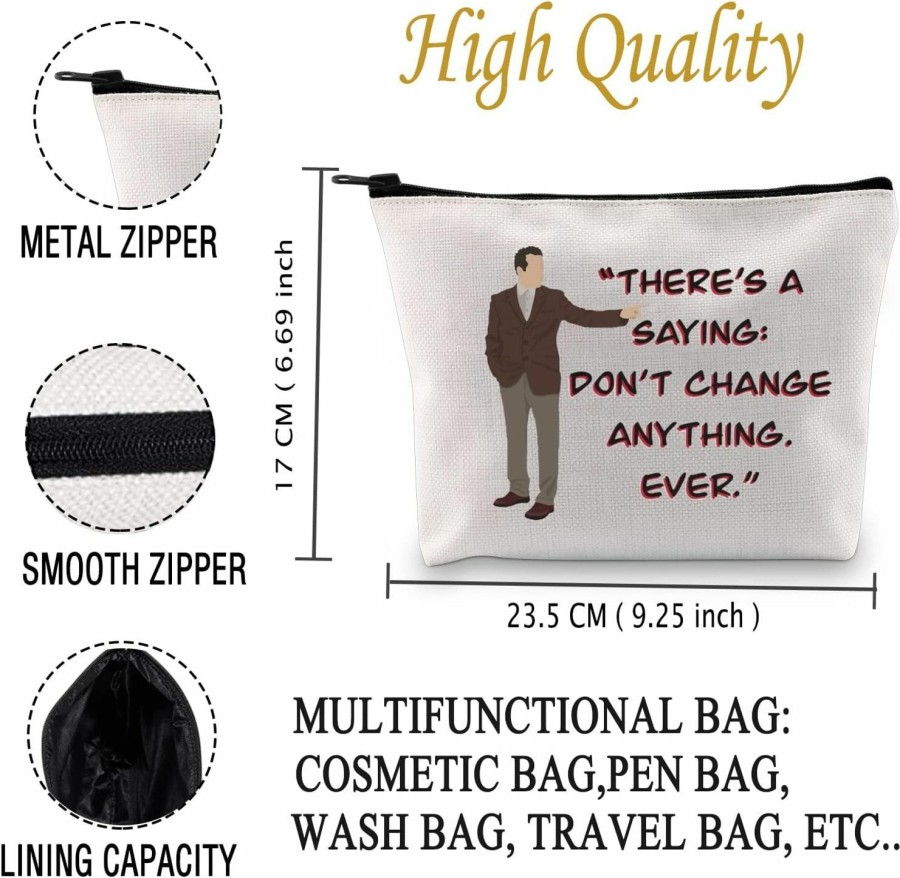 JXGZSO Jxgzso Monk Quote Tv Show Inspired Gift There'S A Saying Don'T Change Anything Ever Cosmetics Bag (Change Anything Bag) | Coin Purses & Pouches