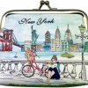 DESIGN U.S.A. SOUVENIR Girls & Women Fashion Cute Classic Elegant New York Souvenir Lock Changepouch Coin Purse (Jp-330121I), Jp-330121 | Coin Purses & Pouches