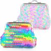 Prasacco Prasacco 2 Pcs Sequin Coin Purses Reversible Sequin Mini Wallet With Kiss-Lock Closure Colorful Change Coin Purse Bag Handbags For Kids Girls Women Party Favor | Coin Purses & Pouches