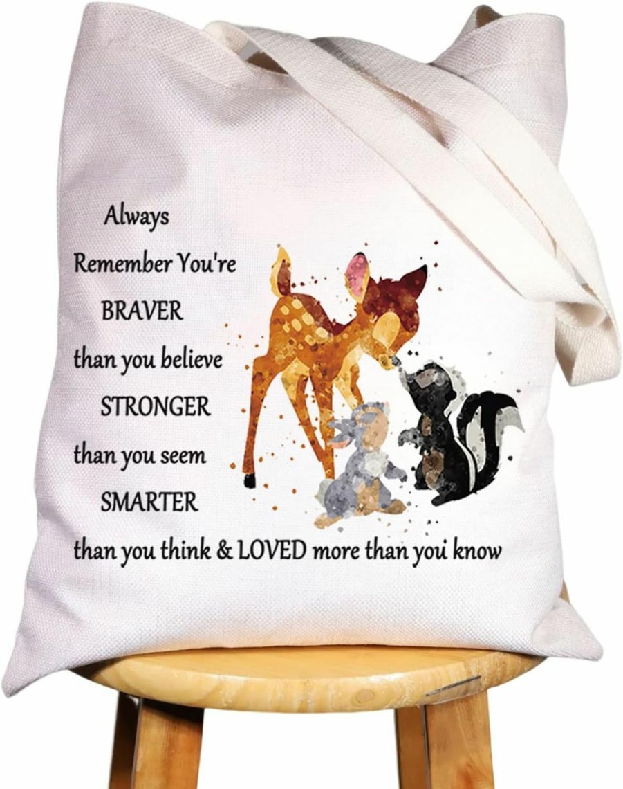 WZMPA Wzmpa Deer Fairy Tales Cosmetic Makeup Bag Movie Fans Gift You Are Braver Stronger Smarter Than You Thinkmakeup Zipper Pouch Bag For Women Girls (Always Bam Tote) | Coin Purses & Pouches