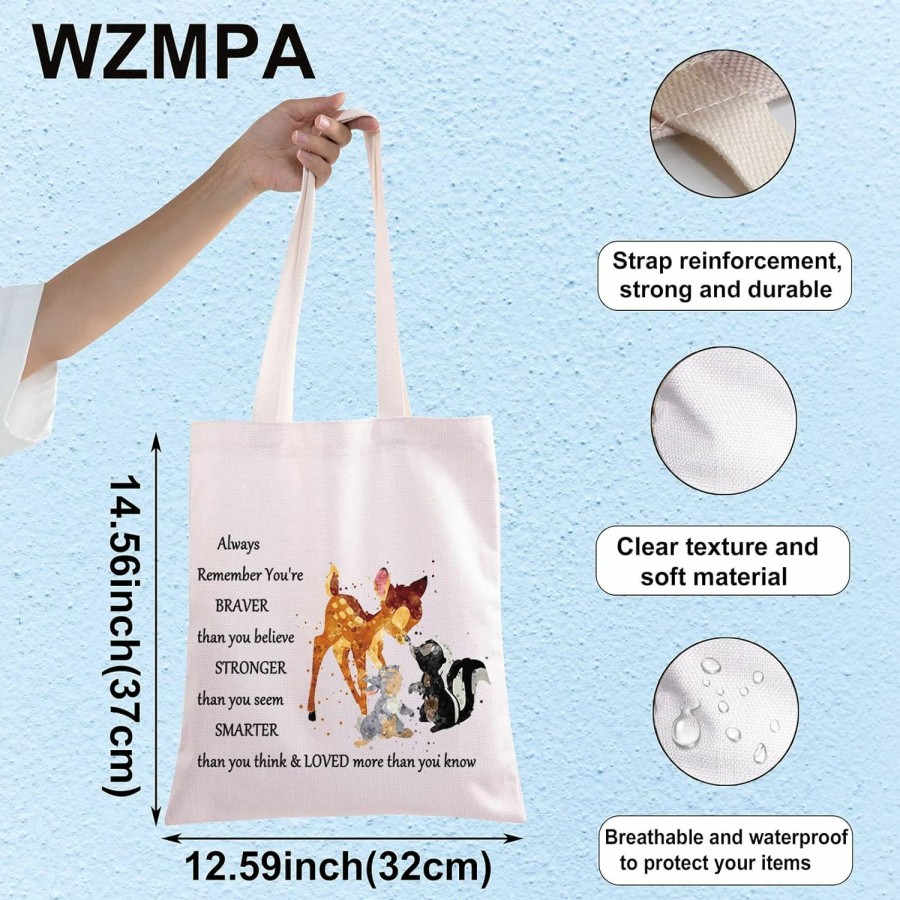 WZMPA Wzmpa Deer Fairy Tales Cosmetic Makeup Bag Movie Fans Gift You Are Braver Stronger Smarter Than You Thinkmakeup Zipper Pouch Bag For Women Girls (Always Bam Tote) | Coin Purses & Pouches