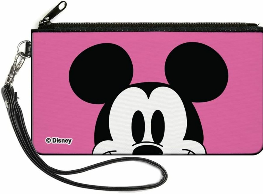 Buckle-Down Disney Wallet, Coin Purse, Mickey Mouse Face Character Close Up Pink, Canvas | Coin Purses & Pouches